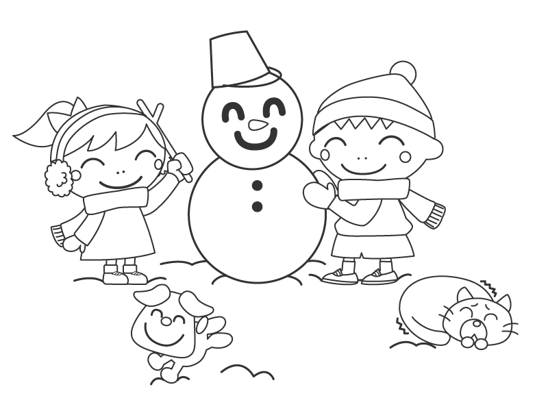 塗り絵 雪 - 無料の印刷用ぬりえ